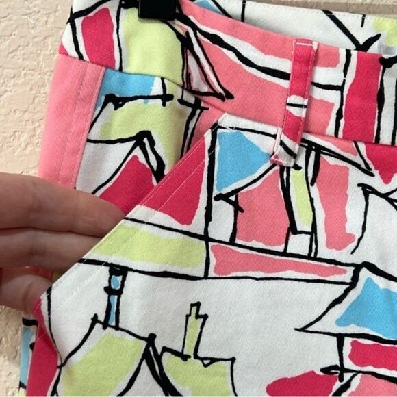 Talbots Colorful Geometric Cropped Pants Size 6 - Picture 8 of 12